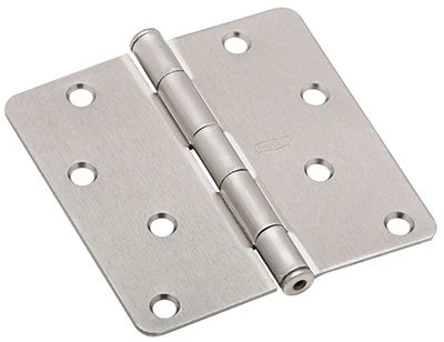 Door Hinge, Interior, Satin Nickel, 4 In.