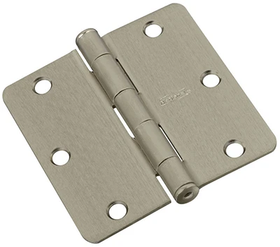 Door Hinge, Interior, Satin Nickel, 3 In.
