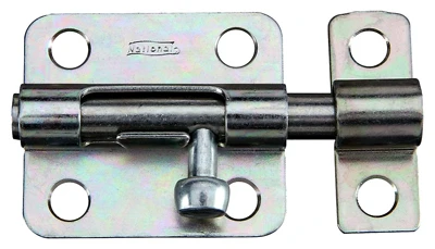 Door Barrel Bolt, Zinc, 2-1/2 In.