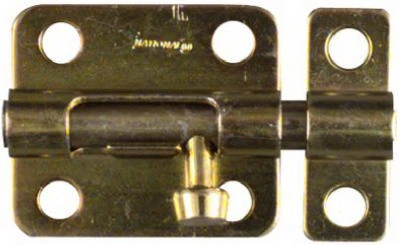 Door Barrel Bolt, Dull Brass, 2-1/2 In.