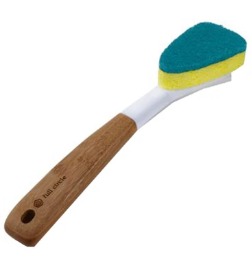 Laid Back Dish Sponge with Abrasive and Replaceable White Head