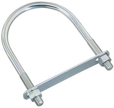U-Bolt with Plate & Nuts, Zinc, 1/2 x 4 x 7 In.