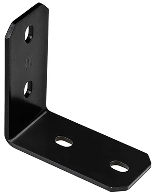 Corner Brace, Black Steel, 6.2 In.