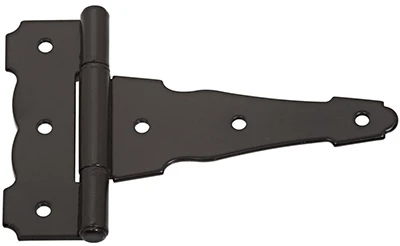 Ornamental Gate T-Hinge, Reversible, Black, 4 In.