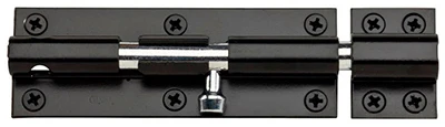 Barrel Bolt, Black, 6 In.