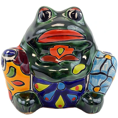 7-Inch Double-Fired Hand-Painted Ceramic Frog Planter