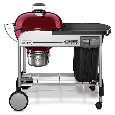 Performer Deluxe Charcoal Grill, Crimson, 22 In.