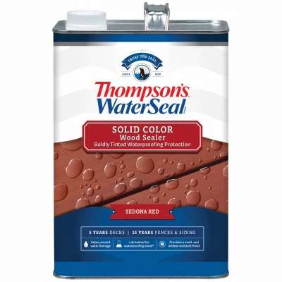 Waterproofing Stain, Solid, Sedona Red, 1-Gallon