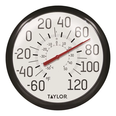 White Outdoor Dial Thermometer, 13-1/4-In.