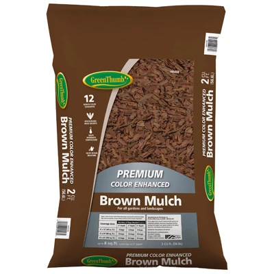 Brown Colored Mulch, 2 Cubic Feet, Natural Weed Barrier And Moisture Retainer