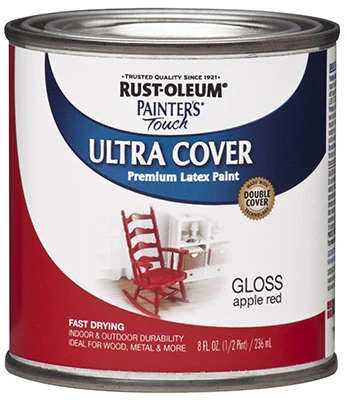 Painter's Touch Ultra Cover Latex Paint, Red Apple, 1/2-Pint