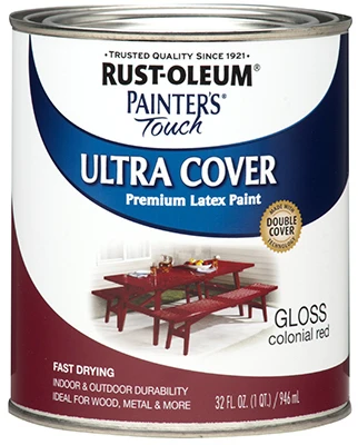 Painter's Touch Ultra Cover Latex Paint, Colonial Red, 1-Qt.