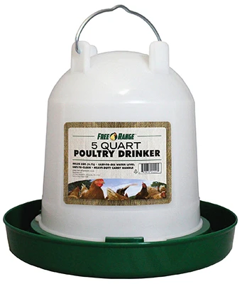 5 Quart Poultry Drinker With Twist-lock System And Hanger Handle