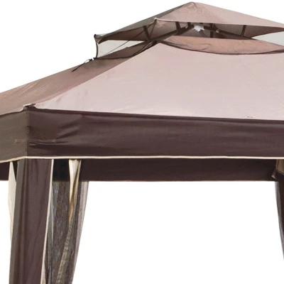 Weist 10 Foot by 10 Foot Gazebo with Canopy and Netting for Outdoor Use