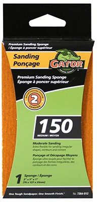 EZ123 Premium Sanding Sponge, Medium 150-Grit, 3 x 5 x 1-In.