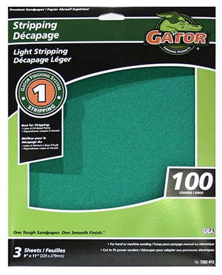 Sandpaper, 100-Grit, 9 x 11-In., 3-Pk.