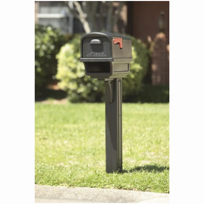Gentry All-in-One Black Plastic Mailbox and Post Cover Combo