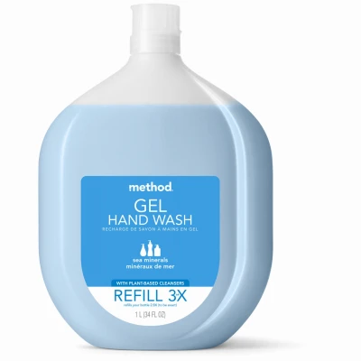 Naturally-Derived Gel Hand Soap Refill, Sea Minerals, 34 oz.