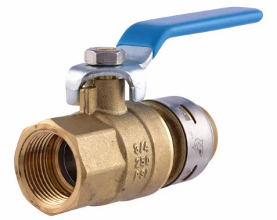 Push-Fit Ball Valve, Lead Free, 3/4 x 3/4 In. FNPT
