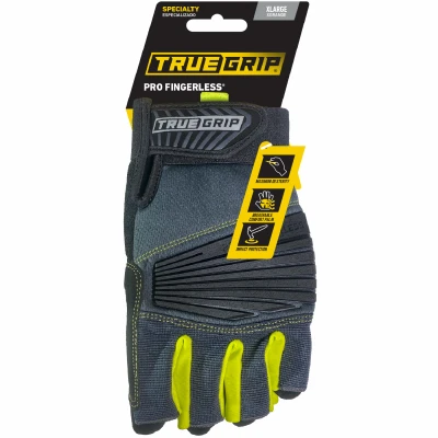 Fingerless Pro Work Gloves With Knuckle Protection, Xl