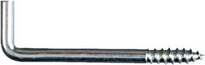 Square-Bend Screw Hook, Zinc, 1-3/8 In., 10-Pk.