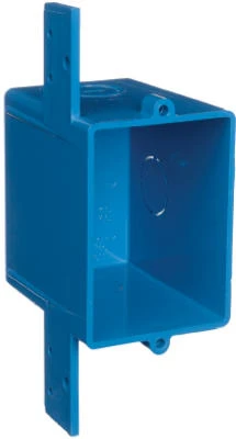 Single Gang ENT Smurf Switch & Outlet Box, Blue, 3 x 2.25 x 3 In.