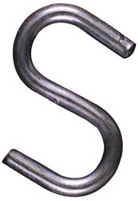 S Hook, Heavy Duty, Zinc-Plated Steel, 1 In., 6-Pk.