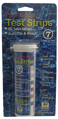 Pool Test Strips, 7-Factor, 50-Ct.