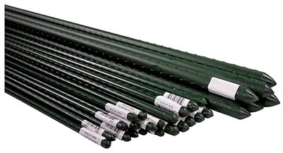 Steel Plant Stakes, Green Coated, 2-Ft., 4-Pk.