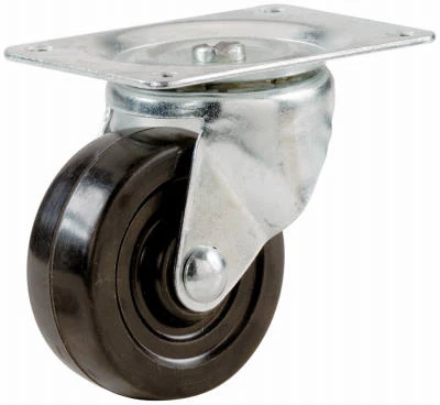 Rubber Swivel Plate Caster, 3 In.