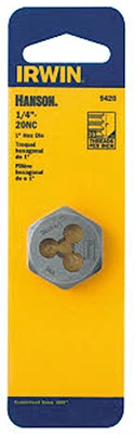 Hanson Hexagon Die, National Coarse, 1/4 In. x 20