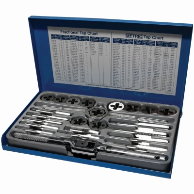 24-Pc. SAE Fractional Tap & Hex Die Set