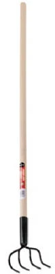 4-tine Cultivator With Lacquered Handle - Model 181013uj For Gardening