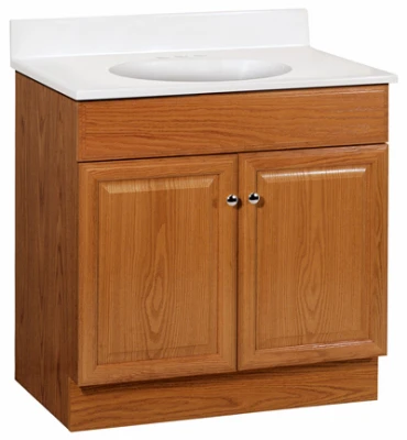 Richmond Combo Vanity, Oak Finish, White Cultured Marble Top, 30-In.