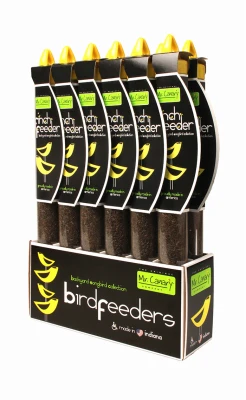 Pre-Filled Finch Bird Feeder with 8 Ounce Capacity for Outdoor Use