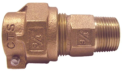 Water Service Coupling, Lead Free, CTS PAK x MIP, 1 In.
