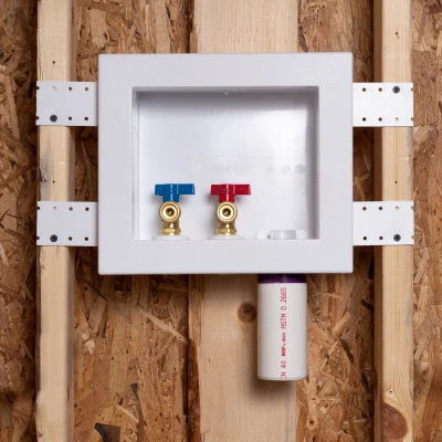 Quadtro 1/4-turn Washing Machine Outlet Box With Brass Valves