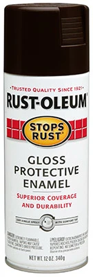Stops Rust Spray Paint, Gloss, Dark Walnut, 12-oz.