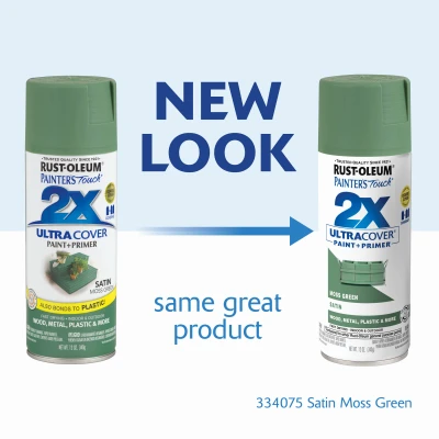 Painter's Touch 2x Ultra Cover 12 Oz. Satin Spray Paint, Moss Green