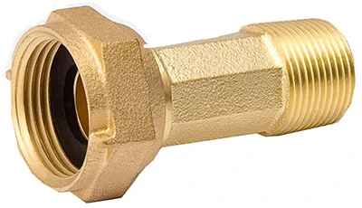 Brass Threaded Water Meter Coupling, Low-Lead, 1 In.