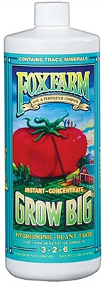 Grow Big Hydro Liquid Plant Food Concentrate, 1 Quart, Model Fx14010