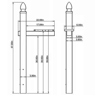 White Plastic Whitley Post Cover for 57-Inch Posts, Post Not Included