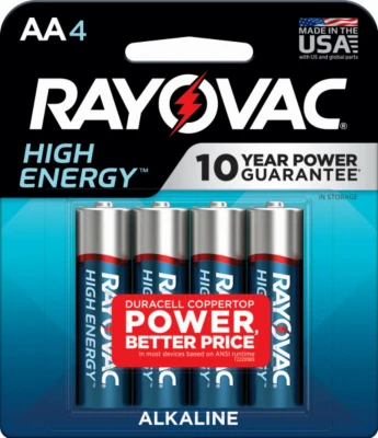 High Energy AA (Double A) Alkaline Batteries, 4-Pk.