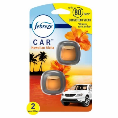 Car Air Freshener, Vent Clip, Hawaiian Aloha, .13 oz., 2-Pk.