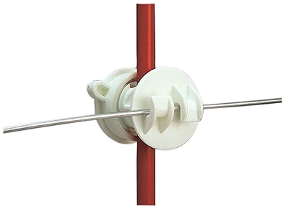 Electric Fence Rod Insulator, Screw-On, White, 25-Pk.