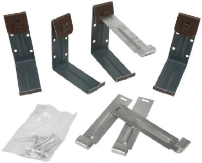 Gutter Fascia Bracket With Nails, Brown Galvanized Steel, 4 In., 4-Pk.