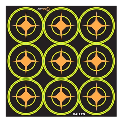 EZ See Aiming Dots, Adhesive, Black, 2-In., 12-Sheets