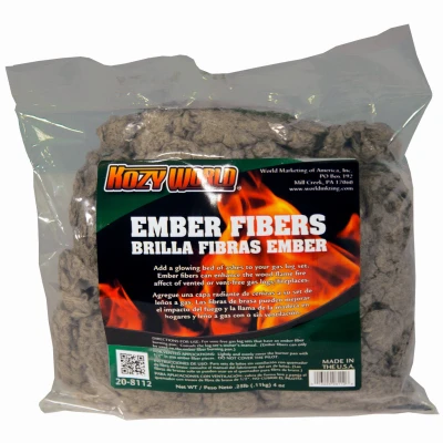 Fireplace Glowing Ember Fiber, 4 Ounce Package for Realistic Fire Effects