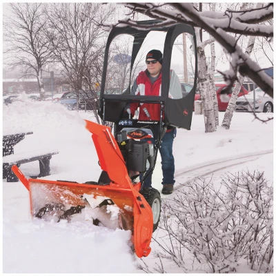 Black 2-Stage Snow Blower Cab Kit for Enhanced Operator Protection and Comfort