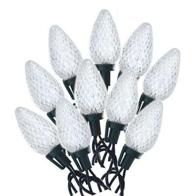 Holiday LED 25-Light Set, C9, Cool White, Faceted